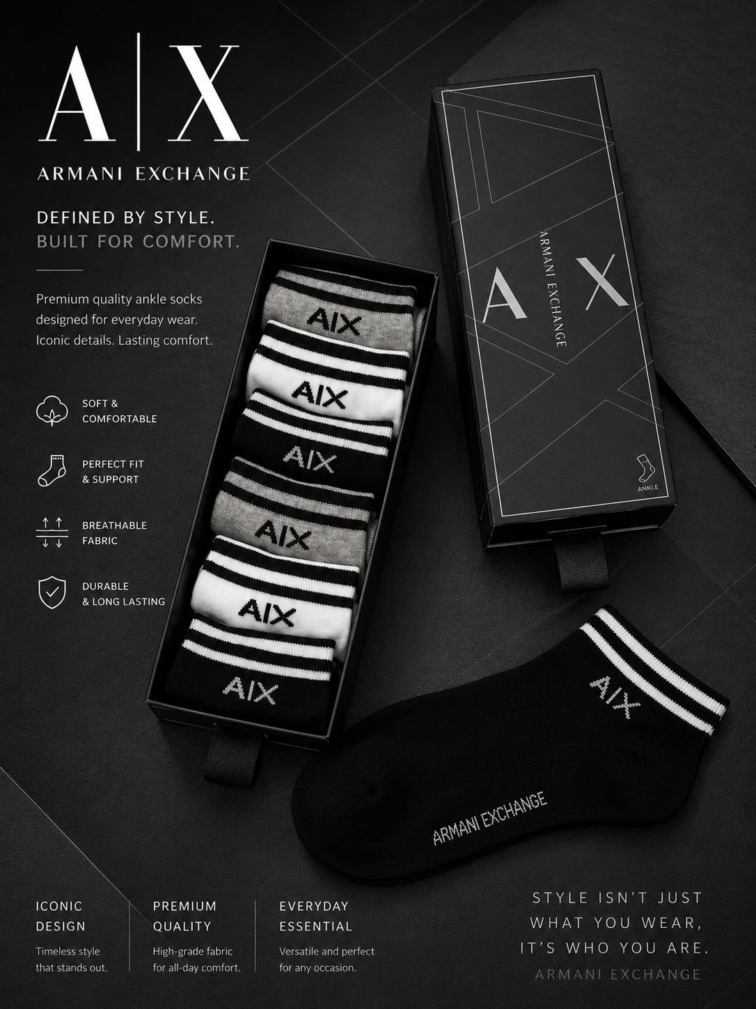 Armani Exchange къси чорапи (6 чифта)