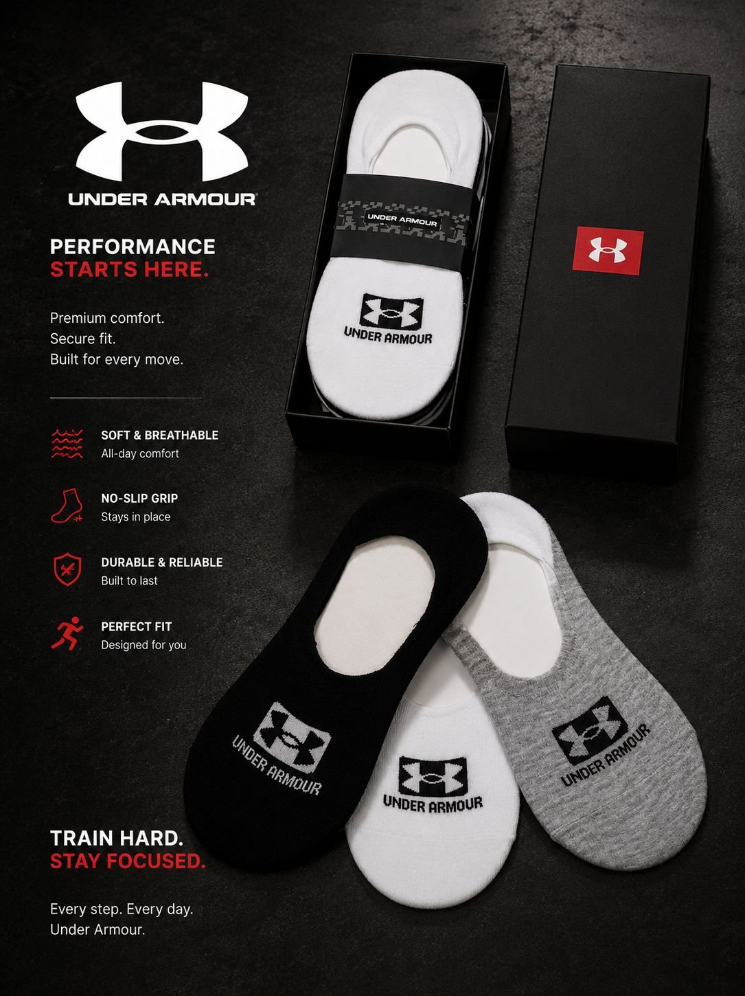 Under Armour невидими чорапи (6 чифта)