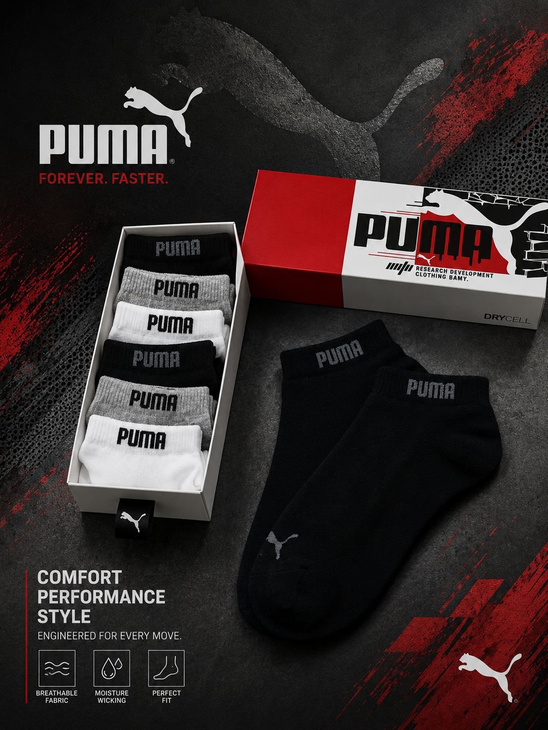 Puma къси чорапи (6 чифта)
