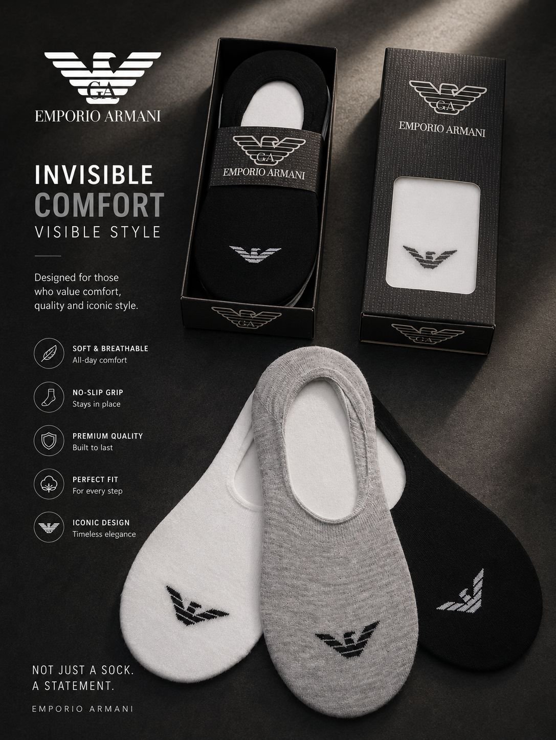 Emporio Armani невидими чорапи (6 чифта)