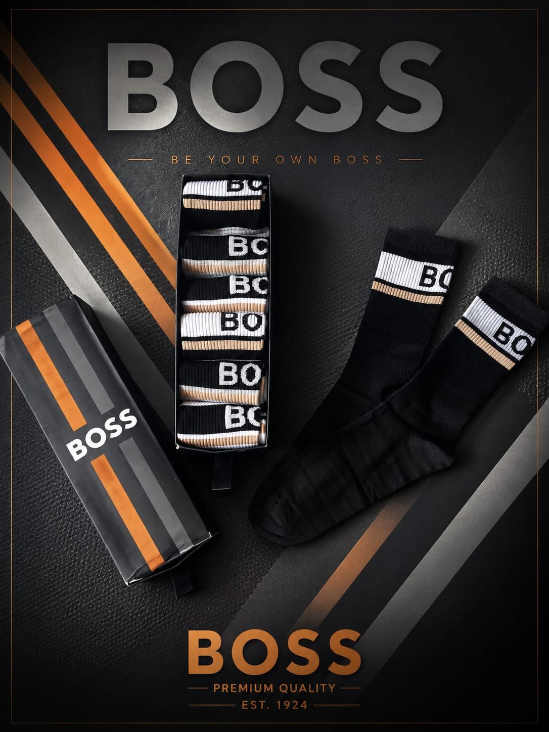 Hugo Boss класически чорапи черно (6 чифта)