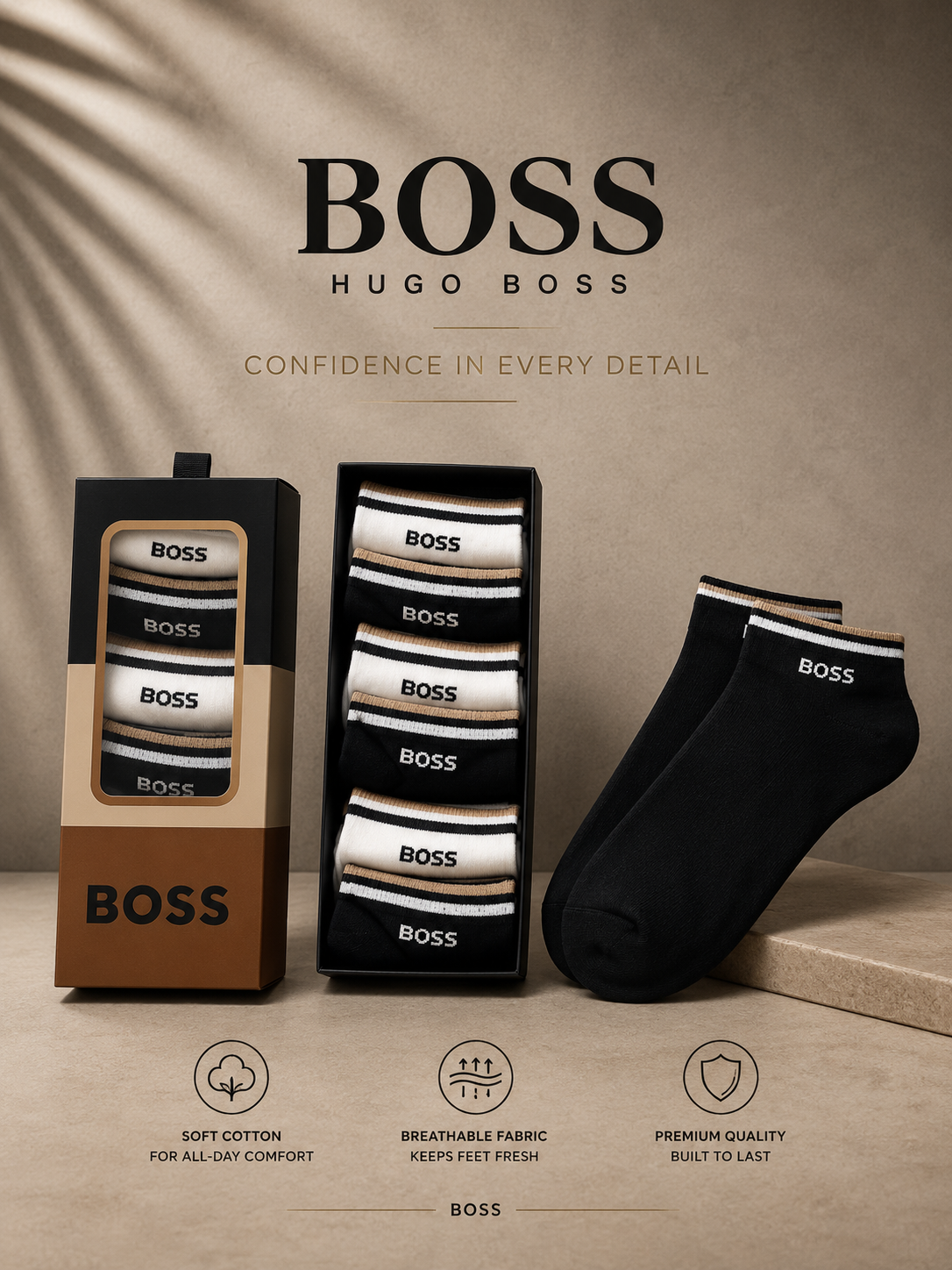 Hugo Boss къси чорапи (6 чифта)