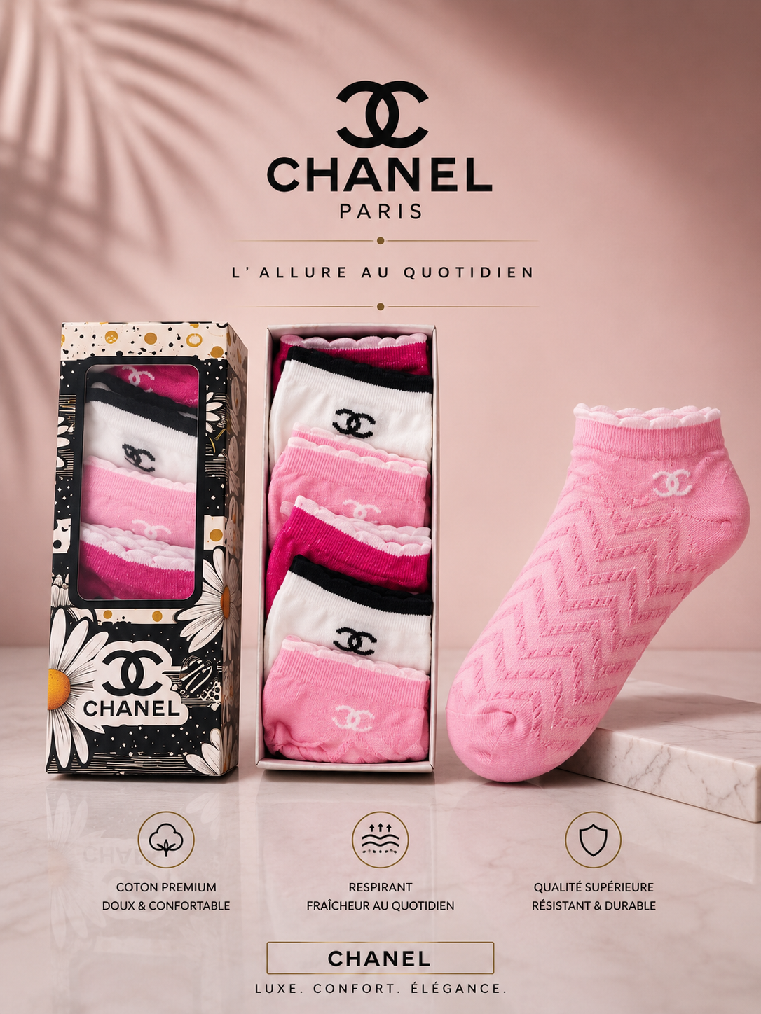 Chanel невидими чорапи (6 чифта)