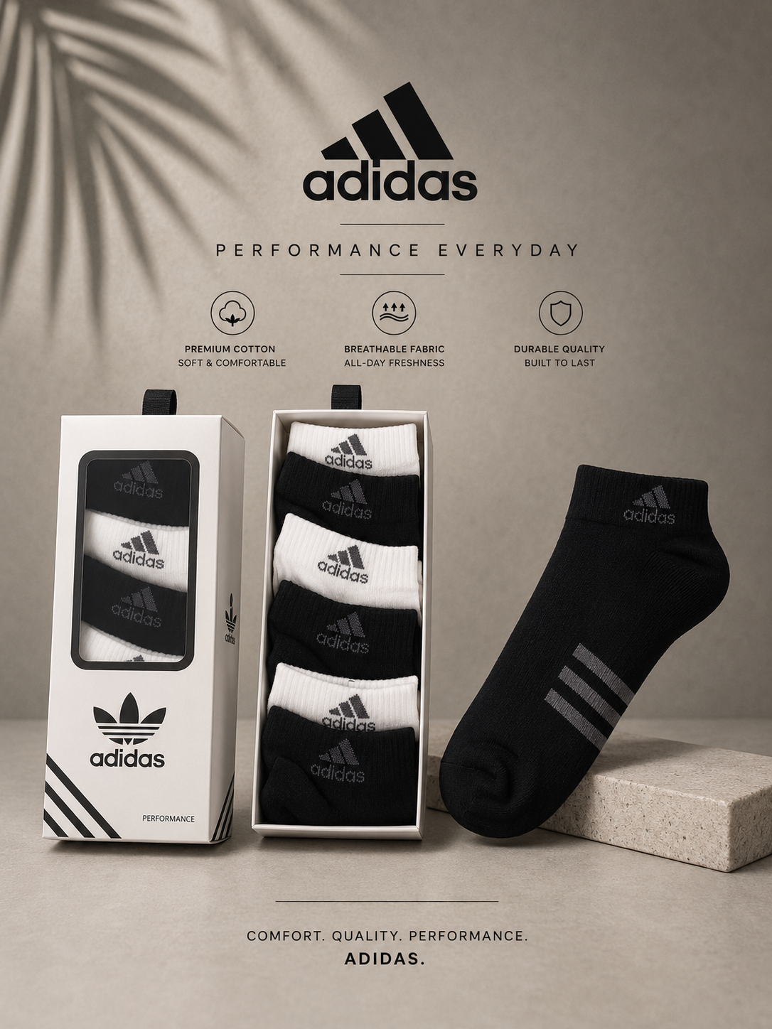 adidas къси чорапи (6 чифта)