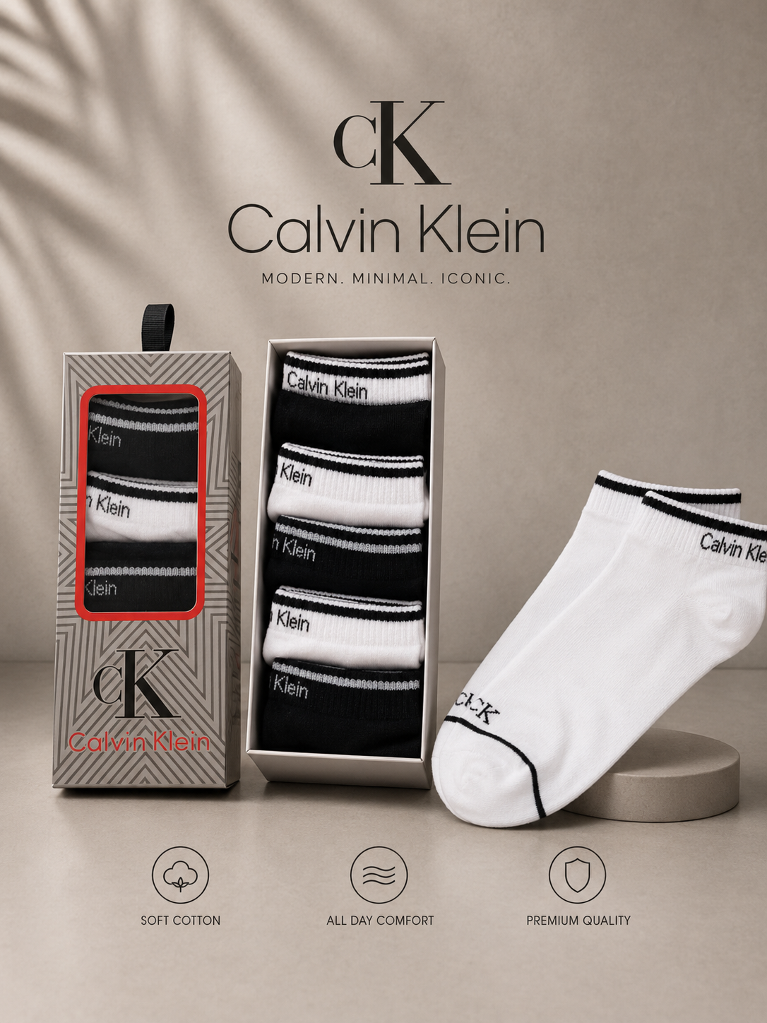 Calvin Klein къси чорапи (6 чифта)